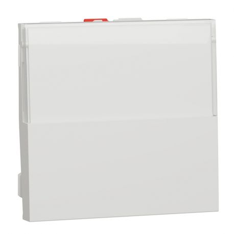 Bouton-poussoir NO/NF Unica - Porte-étiquette - 2 modules - 10A - Blanc antimicrobien