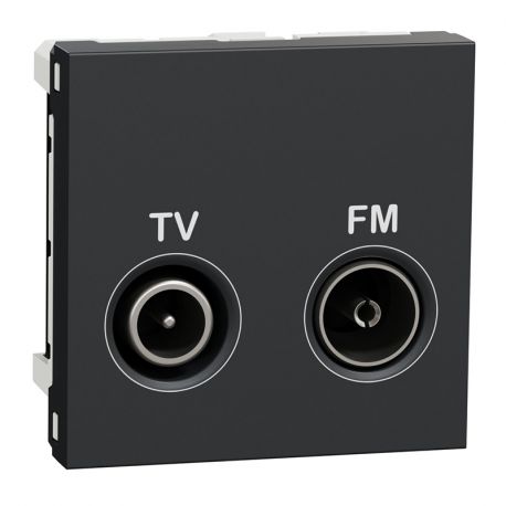 Prise TV/FM Unica - 2 modules - Anthracite