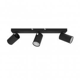 Plafonnier 3 spots Be-Led - Orientable - GU10 - IP20 - Noir