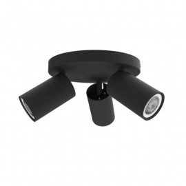 Plafonnier 3 spots Be-Led - Orientable - GU10 - IP20 - Noir