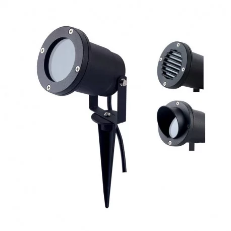 Projecteur extérieur sur piquet Be-Led - 35W max - Câblé - IP54 - Sans ampoule - Anthracite