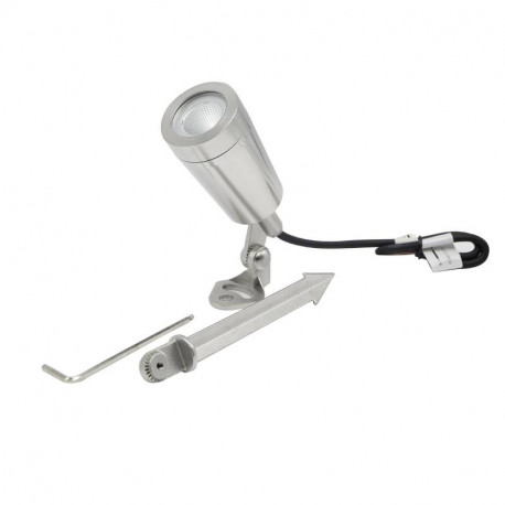 Projecteur extérieur avec piquet Be-Led - Câblé - IP66 - Sans ampoule - Inox 316