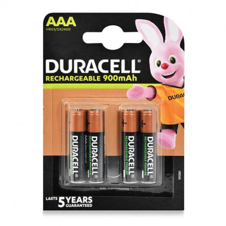 Lot de 4 piles Duracell - Type AAA/HR3 - 1,2 volts