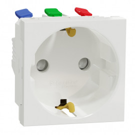 Prise de courant 2P+T Unica - Standard Allemand - 90° - 16A - Blanc