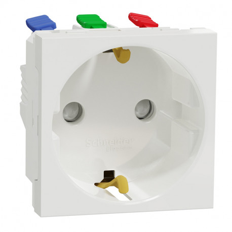 Prise de courant 2P+T Unica - Standard Allemand - 90° - 16A - Blanc
