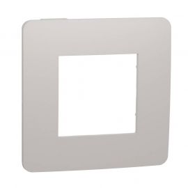 Plaque Unica Studio Color - Gris pierre avec liseré blanc - 2 modules - 1 poste