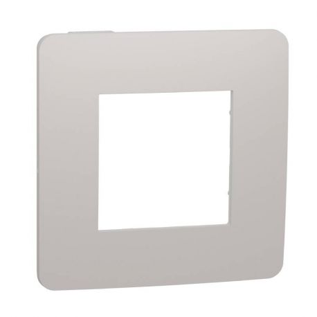 Plaque Unica Studio Color - Gris pierre avec liseré blanc - 2 modules - 1 poste