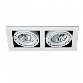 Spot double basculant Quadra 110/2 Aric - Encastré - GU5.3 - 2x50W - Blanc - Sans ampoule