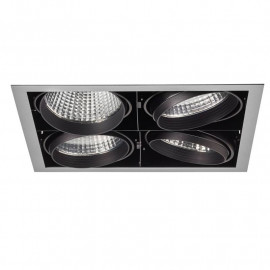 Kit spots encastrés basculants Quadra Quatro Aric - 4x34W - 3000K - Gris