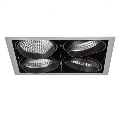 Kit spots encastrés basculants Quadra Quatro Aric - 4x34W - 3000K - Gris