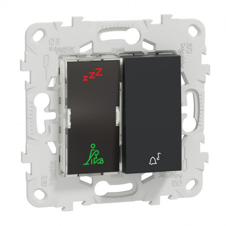 Indicateur pour chambre d'hôtel Unica - Sonnette - 2 voyants - 2 modules - Anthracite