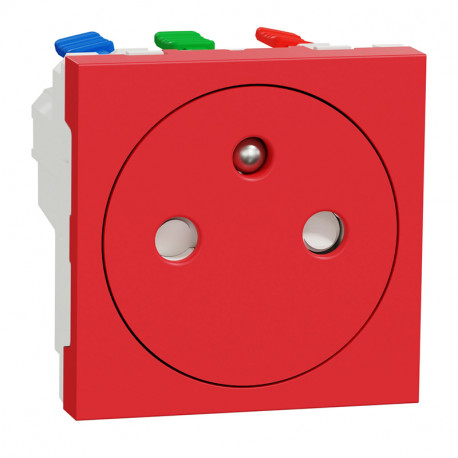 Prise de courant affleurante 2P+T Unica - 90° - 16A - Rouge