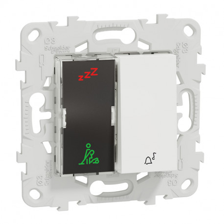 Indicateur pour chambre d'hôtel Unica - Sonnette - 2 voyants - 2 modules - Blanc