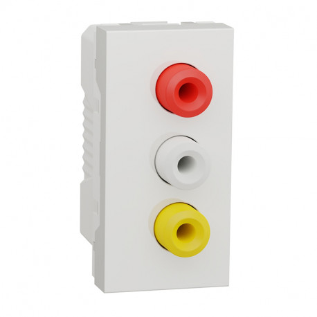 Prise RCA Unica - Triple - 1 module - Blanc
