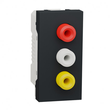 Prise RCA Unica - Triple - 1 module - Anthracite