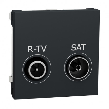 Prise R-TV/SAT Unica - 2 modules - Anthracite