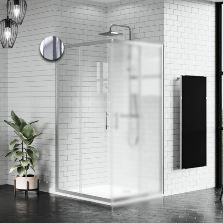 Paroi de douche coulissante 77↔80 Zephyros A Novellini - Silver - 1 côté - Transparent