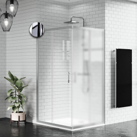 Paroi de douche 77↔80 coulissante Zephyros A Novellini - Chrome - 1 côté - Transparent