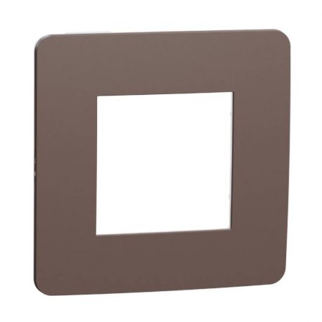 Plaque Unica Studio Color - Chocolat avec liseré anthracite - 2 modules - 1 poste