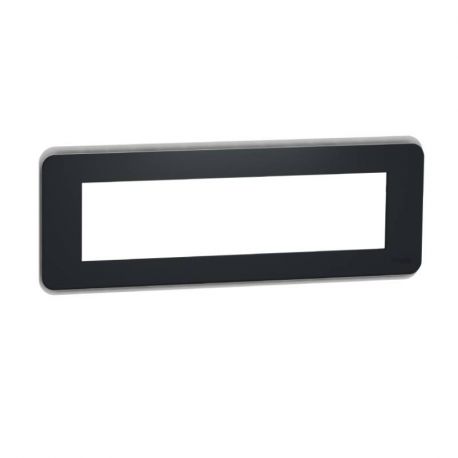 Plaque Unica Pro - Anthracite avec liseré transparent - 8 modules - 1 poste
