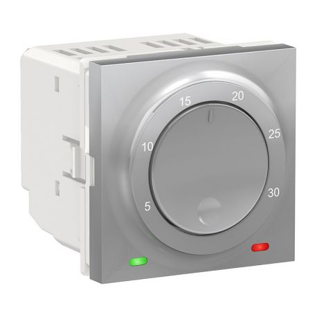 Thermostat pour chauffage ou climatisation Unica - 8A - Alu