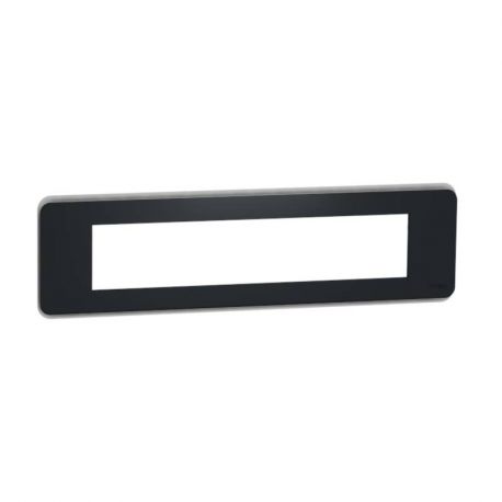 Plaque Unica Pro - Anthracite avec liseré transparent - 10 modules - 1 poste