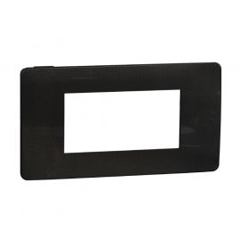 Plaque Unica Studio Metal - Black aluminium avec liseré anthracite - 4 modules - 1 poste