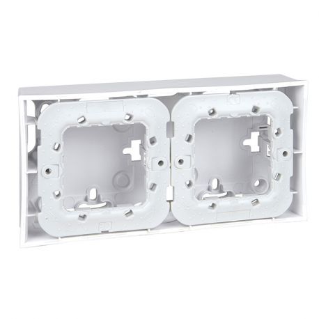 Boîte Unica pour montage en saillie - 2 x 2 modules - Blanc