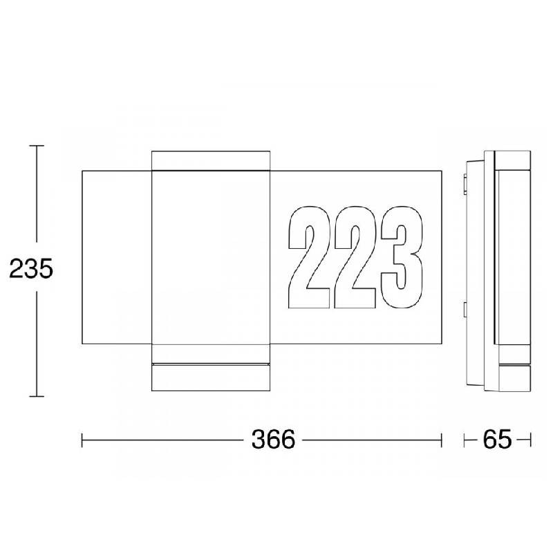 Applique extérieure avec numéro de maison [067205 - Steinel]