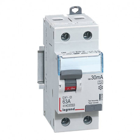 Interrupteur différentiel - 63A - 30mA - Type A - 230V - Vis/vis - Haut/bas