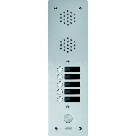 Façade platine de rue 5 boutons Urmet - Antivandale - IP53 - Aluminium