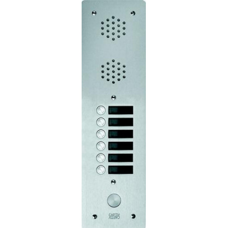 Façade platine de rue 6 boutons Urmet - Antivandale - IP53 - Aluminium