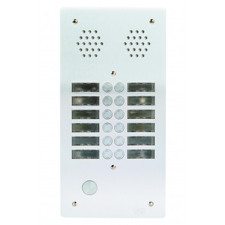Plaque de rue anti-vandale 12 boutons Urmet - Série 655 - 2 rangées - IP53 - Aluminium