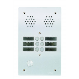 Plaque de rue anti-vandale 6 boutons Urmet - Série 655 - 2 rangées - IP53 - Aluminium