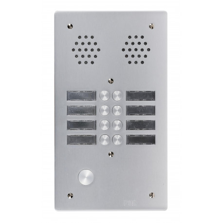 Plaque de rue anti-vandale 8 boutons Urmet - Série 655 - 2 rangées - IP53 - Aluminium