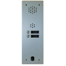 Platine de rue audio 1 rangée 2 boutons Urmet - Système 2Voice - Aluminium
