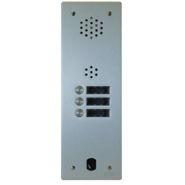 Platine de rue audio 1 rangée 3 boutons Urmet - Système 2Voice - Aluminium