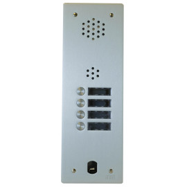 Platine de rue audio 1 rangée 4 boutons Urmet - Système 2Voice - Aluminium