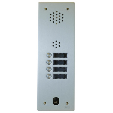 Platine de rue audio 1 rangée 4 boutons Urmet - Système 2Voice - Aluminium