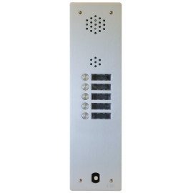 Platine de rue audio 1 rangée 5 boutons Urmet - Système 2Voice - Aluminium