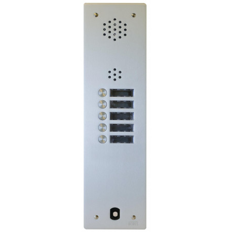 Platine de rue audio 1 rangée 5 boutons Urmet - Système 2Voice - Aluminium