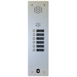 Platine de rue audio 1 rangée 6 boutons Urmet - Système 2Voice - Aluminium