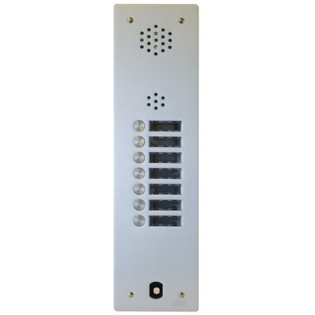 Platine de rue audio 1 rangée 7 boutons Urmet - Système 2Voice - Aluminium