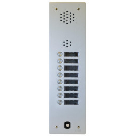 Platine de rue audio 1 rangée 8 boutons Urmet - Système 2Voice - Aluminium