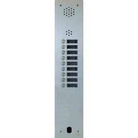 Platine de rue audio 1 rangée 9 boutons Urmet - Système 2Voice - Aluminium