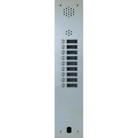 Platine de rue audio 1 rangée 9 boutons Urmet - Système 2Voice - Aluminium
