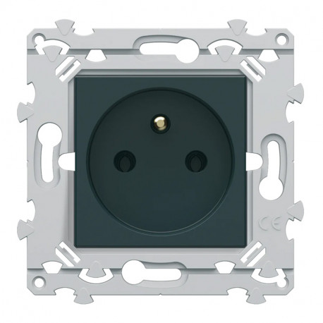 Prise électrique 2P+T sans vis Essensya Hager - Anthracite - 16A - 250V - Sans plaque