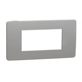 Plaque Unica Studio Metal - Aluminium avec liseré noir - 4 modules - 1 poste
