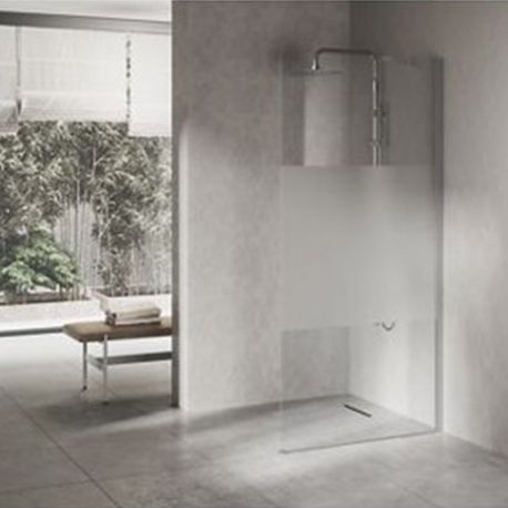 Paroi de douche Ixia II - 870↔900 - Solution ouverte - Satin - Argent - Finition Satin