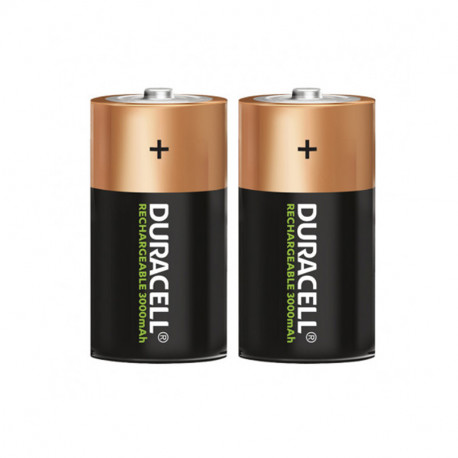 Lot de 2 piles rechargeables D - H61 Ø32 NiMh Duracell Ultra - 1,2V - 3000mah